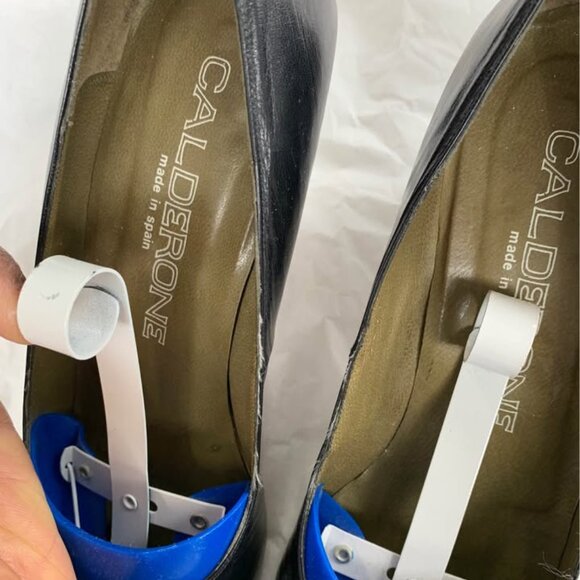 Vintage Calderone Open Toes black shoes Sz 8 - Picture 5 of 6